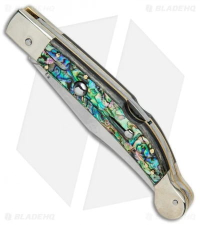 AGA Campolin 9" Sahara Italian Stiletto Lockback Automatic Abalone (3.8" Mirror) 2 AGA Campolin 9" Sahara Italian Stiletto Lockback Automatic Abalone (3.8" Mirror) - Image 2