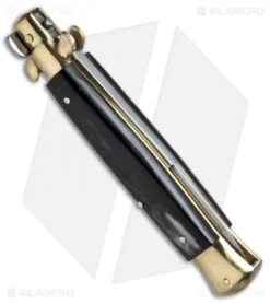 AGA Campolin 10" Italian Stiletto Picklock Auto Brass/Brazil Horn (4.5" Bayonet) -AGA Campolin Shop AGA Campolin 10in Stiletto Brazilian Horn Bayo BP 19127 jr side