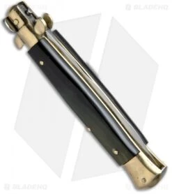 AGA Campolin 10" Italian Stiletto Automatic Brass/Brazilian (4.5" Satin Kris) 5 AGA Campolin 10" Italian Stiletto Automatic Brass/Brazilian (4.5" Satin Kris) -AGA Campolin Shop AGA Campolin 10in Stiletto Brazilian Horn Kriss BP 19126 jr side