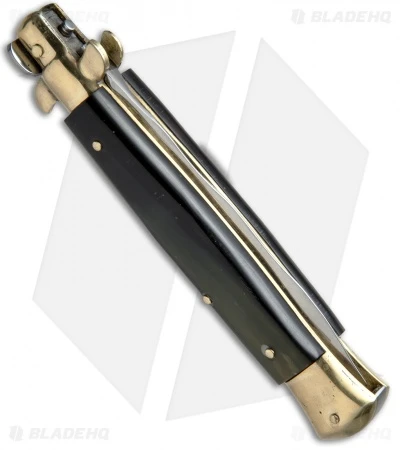 AGA Campolin 10" Italian Stiletto Automatic Brass/Brazilian (4.5" Satin Kris) 3 AGA Campolin 10" Italian Stiletto Automatic Brass/Brazilian (4.5" Satin Kris) - Image 3