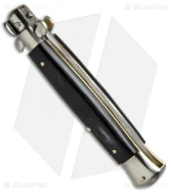 AGA Campolin 10" Italian Stiletto Picklock Automatic Brazil Horn (4.5" Kris) -AGA Campolin Shop AGA Campolin 10in Stiletto Brazilian Horn Satin Kriss BP 19131 jr side