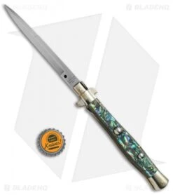 AGA Campolin 11" Picklock Automatic Italian Stiletto Abalone (5"Satin) -AGA Campolin Shop AGA Campolin 11in picklock Stilletto Abalone BHQ 67465 jr bottlecap