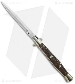 AGA Campolin 11" Picklock Automatic Italian Stiletto Stag Horn (5"Satin) 2018