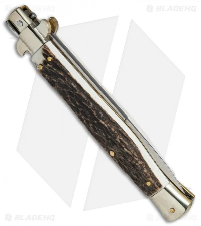 AGA Campolin 11" Picklock Automatic Italian Stiletto Stag Horn (5"Satin) 2018 3 AGA Campolin 11" Picklock Automatic Italian Stiletto Stag Horn (5"Satin) 2018 - Image 3