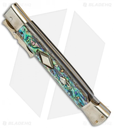 AGA Campolin 13" Bat Swinguard Diamond Automatic Knife Abalone (5.75" Dagger) 2 AGA Campolin 13" Bat Swinguard Diamond Automatic Knife Abalone (5.75" Dagger) - Image 2