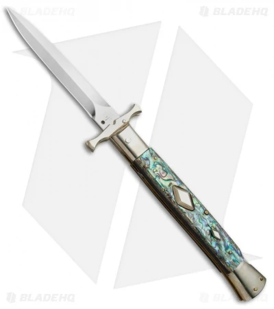 AGA Campolin 13" Bat Swinguard Diamond Automatic Knife Abalone (5.75" Dagger) 1 AGA Campolin 13" Bat Swinguard Diamond Automatic Knife Abalone (5.75" Dagger)