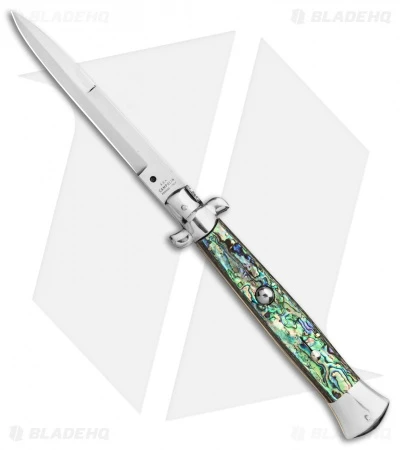 AGA Campolin 15" Automatic Italian Stiletto Abalone (6.6" Satin) 1 AGA Campolin 15" Automatic Italian Stiletto Abalone (6.6" Satin)