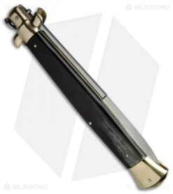 AGA Campolin 18" Italian Stiletto Knife Brazilian Horn/Brass (8" Satin Bayonet) -AGA Campolin Shop AGA Campolin 18in Stiletto Bayo Brazilian Horn Brass BP 19243 jr side