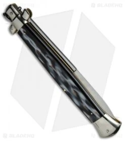 AGA Campolin 18" Italian Stiletto Automatic Knife Sim Horn (8" Satin Bayonet) -AGA Campolin Shop AGA Campolin 18in Stiletto Bayo Sim Horn BP 19241 jr side