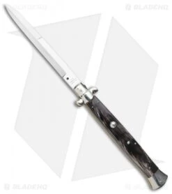 AGA Campolin 18" Italian Stiletto Knife Dark Horn (8" Satin Bayonet)