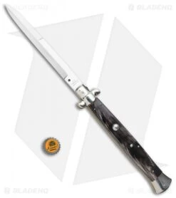 AGA Campolin 18" Italian Stiletto Knife Dark Horn (8" Satin Bayonet) -AGA Campolin Shop AGA Campolin 18in Stiletto Dark Horn Satin Bayo BHQ 104096 jr bottlecap