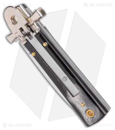 AGA Campolin 6" Dominus Leverlock Automatic Knife Horn (2.5" Satin) 2 AGA Campolin 6" Dominus Leverlock Automatic Knife Horn (2.5" Satin) - Image 2