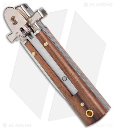 AGA Campolin 6" Dominus Leverlock Automatic Knife Wood (2.5" Satin) 2 AGA Campolin 6" Dominus Leverlock Automatic Knife Wood (2.5" Satin) - Image 2