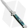 AGA Campolin 9" Maltese Cross Bayonet Italian Stiletto Knife Abalone (4" Satin)