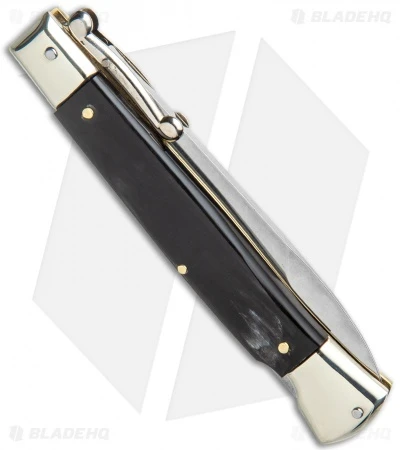 AGA Campolin 9" Italian Stiletto Swinguard Bayonet Automatic Knife Dark Horn 3 AGA Campolin 9" Italian Stiletto Swinguard Bayonet Automatic Knife Dark Horn - Image 3