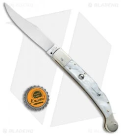 AGA Campolin 9" Sahara Italian Stiletto Lockback Automatic Pearlex (3.8" Mirror) -AGA Campolin Shop AGA Campolin 9in Sahara Italian Stiletto LB Pearlex Mirror BHQ 74049 jr bottlecap
