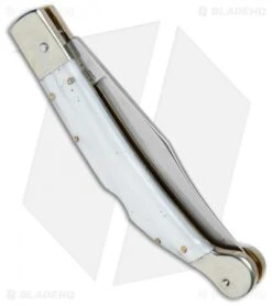 AGA Campolin 9" Sahara Italian Stiletto Lockback Automatic Pearlex (3.8" Mirror) -AGA Campolin Shop AGA Campolin 9in Sahara Italian Stiletto LB Pearlex Mirror BHQ 74049 jr side