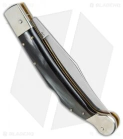 AGA Campolin 9" Sahara Italian Stiletto Lockback Auto Dark Horn (3.8" Mirror) 6 AGA Campolin 9" Sahara Italian Stiletto Lockback Auto Dark Horn (3.8" Mirror) -AGA Campolin Shop AGA Campolin 9in Shara Italian Stiletto LB Dark Horn Mirror BHQ 74050 jr side