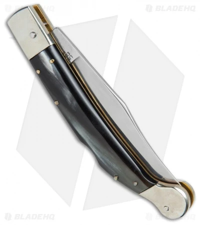 AGA Campolin 9" Sahara Italian Stiletto Lockback Auto Dark Horn (3.8" Mirror) 3 AGA Campolin 9" Sahara Italian Stiletto Lockback Auto Dark Horn (3.8" Mirror) - Image 3