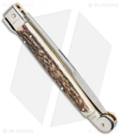 AGA Campolin 9" Sicilian Picklock Auto Sillito Knife Stag (4.1" Satin Bayo) 6 AGA Campolin 9" Sicilian Picklock Auto Sillito Knife Stag (4.1" Satin Bayo) -AGA Campolin Shop AGA Campolin 9in Sicilian Picklock Auto Stag Horn Satin Bayo BHQ 81940 jr side