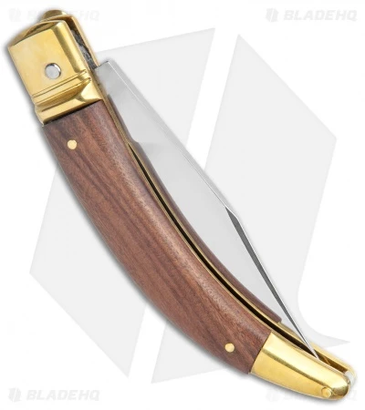 AGA Campolin Diana Lever Lock Automatic Brass Wood Knife (3.75" Satin) 3 AGA Campolin Diana Lever Lock Automatic Brass Wood Knife (3.75" Satin) - Image 3