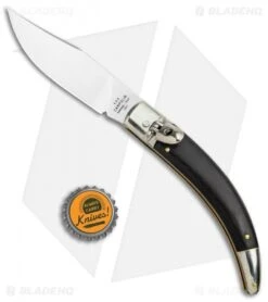 AGA Campolin Diana Lever Lock Automatic Knife Ebony Wood (3.75" Satin) -AGA Campolin Shop AGA Campolin Diana LL Auto Dark Wood Satin BHQ 34351 jr bottlecap