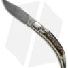 AGA Campolin Diana Lever Lock Automatic Knife Stag Horn (3.75" Damascus)