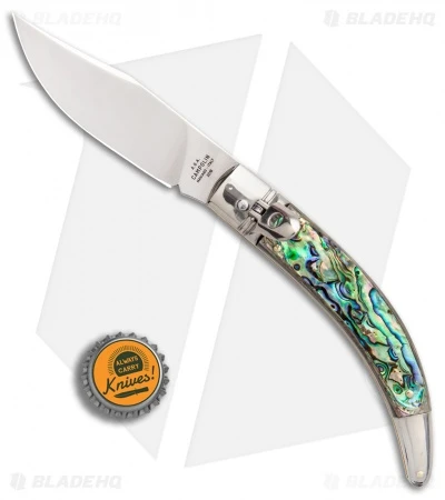 AGA Campolin Diana Lever Lock Automatic Knife Abalone (3.625" Polished) 4 AGA Campolin Diana Lever Lock Automatic Knife Abalone (3.625" Polished) - Image 4