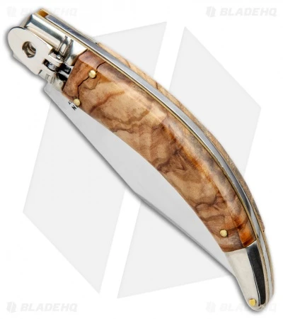 AGA Campolin Diana Lever Lock Automatic Knife Olive Wood (3.75" Satin) 2 AGA Campolin Diana Lever Lock Automatic Knife Olive Wood (3.75" Satin) - Image 2