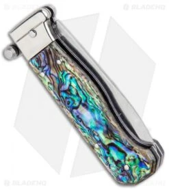 AGA Campolin Piccolo Italian Stiletto Automatic Knife Abalone (2.8" Satin) 6 AGA Campolin Piccolo Italian Stiletto Automatic Knife Abalone (2.8" Satin) -AGA Campolin Shop AGA Campolin Piccolo Italian Stiletto Auto Abalone Satin BHQ 92868 jr side