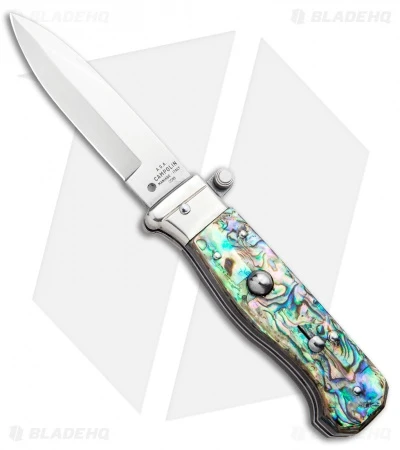 AGA Campolin Piccolo Italian Stiletto Automatic Knife Abalone (2.8" Satin) 1 AGA Campolin Piccolo Italian Stiletto Automatic Knife Abalone (2.8" Satin)