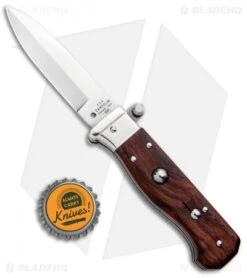 AGA Campolin Piccolo Italian Stiletto Automatic Knife Cocobolo (2.8" Satin) -AGA Campolin Shop AGA Campolin Piccolo Italian Stiletto Auto Cococbolo Satin BHQ 92867 jr bottlecap