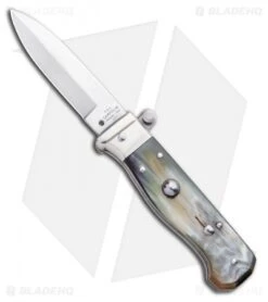 AGA Campolin Piccolo Italian Stiletto Automatic Knife Brazilian Horn(2.8" Satin)