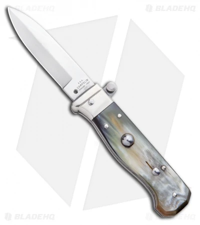 AGA Campolin Piccolo Italian Stiletto Automatic Knife Brazilian Horn(2.8" Satin) 1 AGA Campolin Piccolo Italian Stiletto Automatic Knife Brazilian Horn(2.8" Satin)