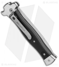 AGA Campolin Zero Leverlock Bayo Automatic Knife Black Coated (3.75" Polish) -AGA Campolin Shop AGA Campolin Zero Bayo LL Auto Black Coated Polish AGA01LN LB BHQ 92041 jr side