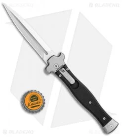 AGA Campolin Zero Dagger Leverlock Automatic Knife Black G-10 (3.75" Satin) -AGA Campolin Shop AGA Campolin Zero Dagger LL Auto Black G 10 Satin AGA01N SD BHQ 74035 jr bottlecap
