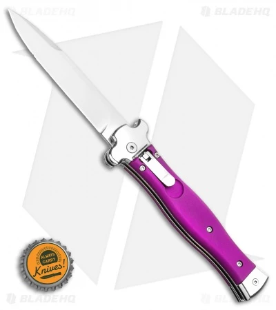 AGA Campolin Zero Italian Leverlock Automatic Knife Violet G-10 (3.75" Tumbled) 4 AGA Campolin Zero Italian Leverlock Automatic Knife Violet G-10 (3.75" Tumbled) - Image 4
