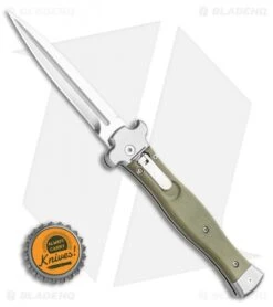 AGA Campolin Zero Dagger Leverlock Auto Knife G-10 Green (3.75" Satin) -AGA Campolin Shop AGA Campolin Zero Dagger Leverlock Automatic Knife G10 Grn Coated 3.75 Polish BHQ 115850 LS Bottlecap