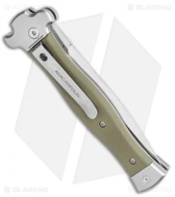 AGA Campolin Zero Dagger Leverlock Auto Knife G-10 Green (3.75" Satin) -AGA Campolin Shop AGA Campolin Zero Dagger Leverlock Automatic Knife G10 Grn Coated 3.75 Polish BHQ 115850 LS Side