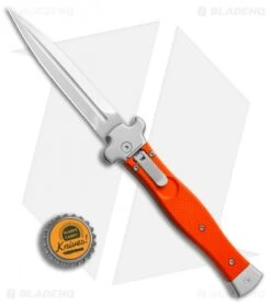 AGA Campolin Zero Dagger Leverlock Automatic Knife Orange G-10 (3.75" Stonewash) -AGA Campolin Shop AGA Campolin Zero Dagger orange G10 sw BHQ 74940 jr bottlecap