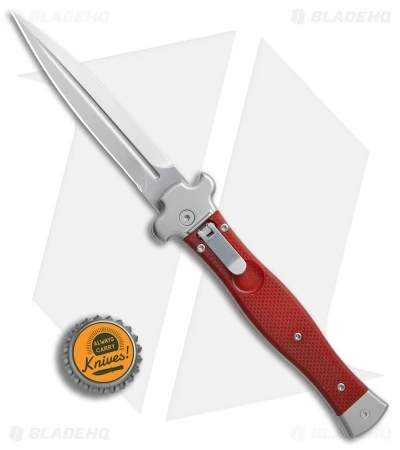 AGA Campolin Zero Dagger Leverlock Automatic Knife Red G-10 (3.75" Stonewash) 4 AGA Campolin Zero Dagger Leverlock Automatic Knife Red G-10 (3.75" Stonewash) - Image 4