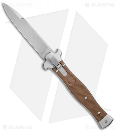 AGA Campolin Zero Italian Leverlock Automatic Knife Brown G-10 (3.75" Satin) 1 AGA Campolin Zero Italian Leverlock Automatic Knife Brown G-10 (3.75" Satin)