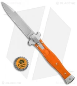 AGA Campolin Zero Italian Leverlock Automatic Orange G-10 (3.75" Stonewash) -AGA Campolin Shop AGA Campolin Zero G 10 Orange SW AGA01O SWB BP 20045 jr bottlecap