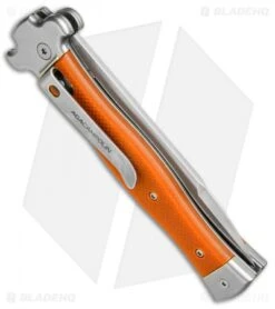 AGA Campolin Zero Italian Leverlock Automatic Orange G-10 (3.75" Stonewash) -AGA Campolin Shop AGA Campolin Zero G 10 Orange SW AGA01O SWB BP 20045 jr side
