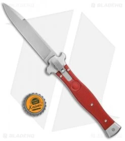 AGA Campolin Zero Italian Leverlock Automatic Knife Red G-10 (3.75" Stonewash) -AGA Campolin Shop AGA Campolin Zero G 10 Red SW AGA01R SWB BP 20046 jr bottlecap