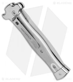 AGA Campolin Zero Dagger Leverlock Automatic Knife Aluminum (3.75" Tumbled) 6 AGA Campolin Zero Dagger Leverlock Automatic Knife Aluminum (3.75" Tumbled) -AGA Campolin Shop AGA Campolin Zero Gray Aluminum LL Dagger Tumbled AGA01ALP D BHQ 99915 jr side