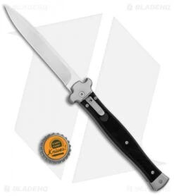 AGA Campolin Zero+ Italian Leverlock Automatic Knife Black G-10 (4.5"STN Bayo) -AGA Campolin Shop AGA Campolin Zero Italian LL Auto Black G 10 Bayo BHQ 135051 jr bottlecap