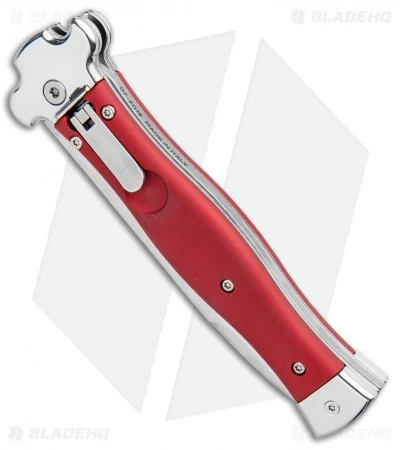 AGA Campolin Zero Italian Leverlock Automatic Knife Red Aluminum (3.75" Tumbled) 2 AGA Campolin Zero Italian Leverlock Automatic Knife Red Aluminum (3.75" Tumbled) - Image 2