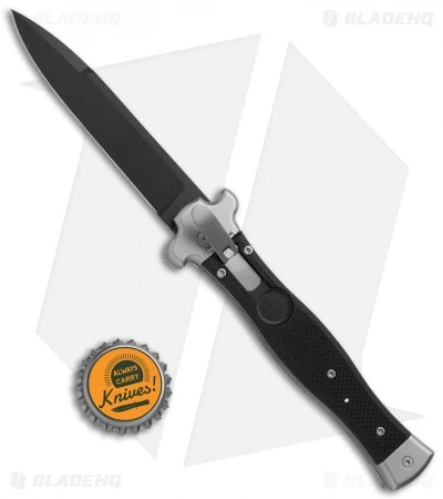 AGA Campolin Zero Italian Leverlock Automatic Knife Black G-10 (3.75" Black) 4 AGA Campolin Zero Italian Leverlock Automatic Knife Black G-10 (3.75" Black) - Image 4