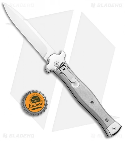 AGA Campolin Zero Bayonet Italian Leverlock Auto Knife Gray Aluminum 4 AGA Campolin Zero Bayonet Italian Leverlock Auto Knife Gray Aluminum - Image 4